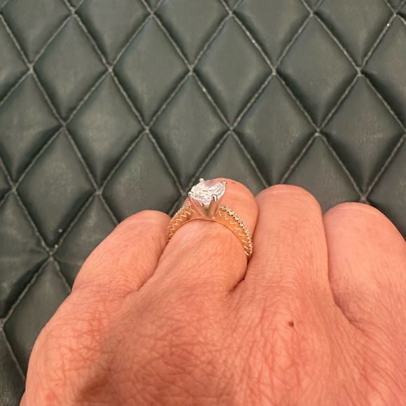 Petite Accented Oval Cut Engagement Ring Lab Grown Diamond 💎💍 14K Rose Gold - Picture 2 of 5